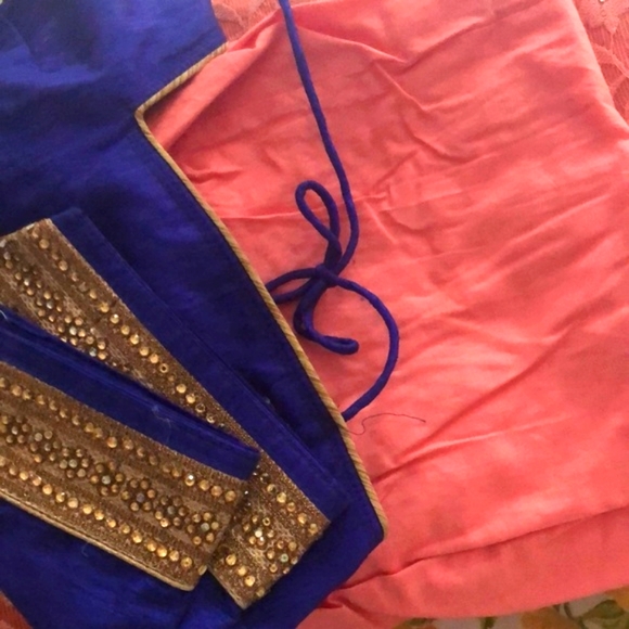 Peach joot saree with contrast blouse - Picture 8 of 8
